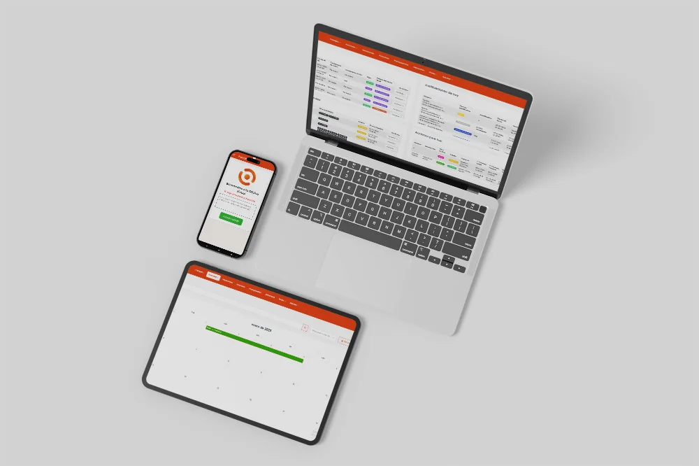 Pantalla de la app de fichaje Oficina Virtual Empresa